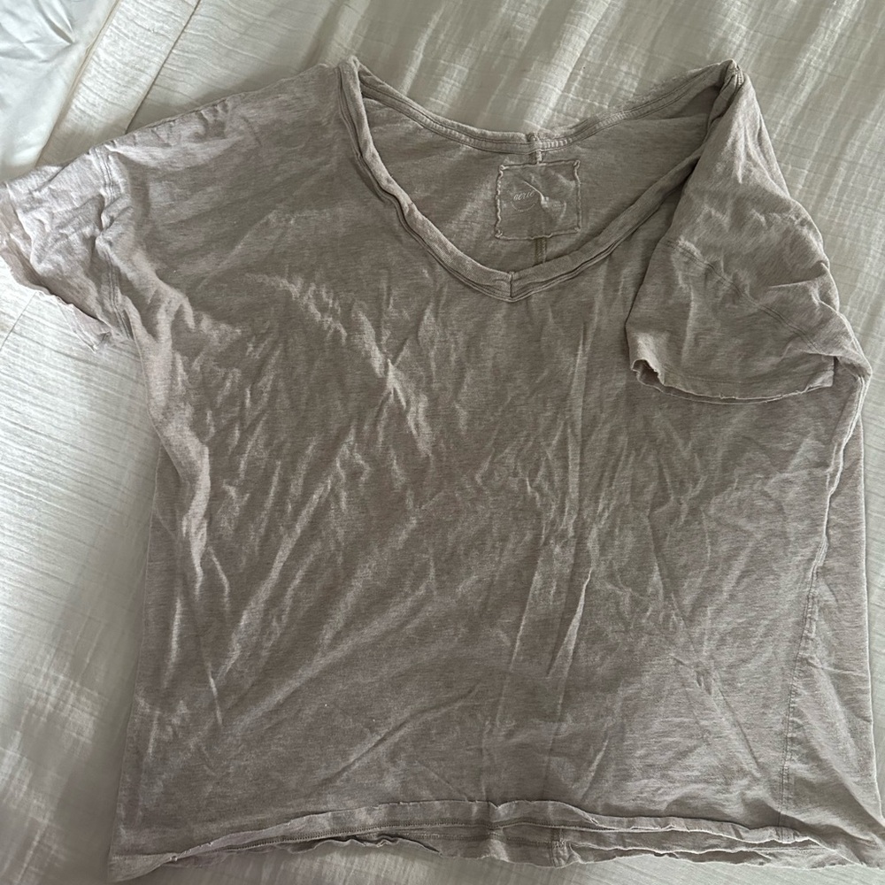 Aerie Light Gray Short Sleeve Tee